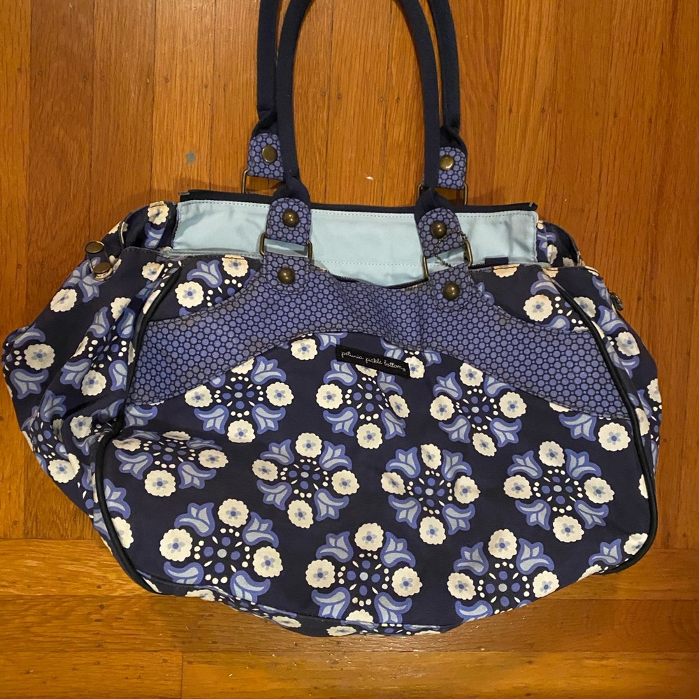 Petunia Pickle Bottom Navy Floral Tote